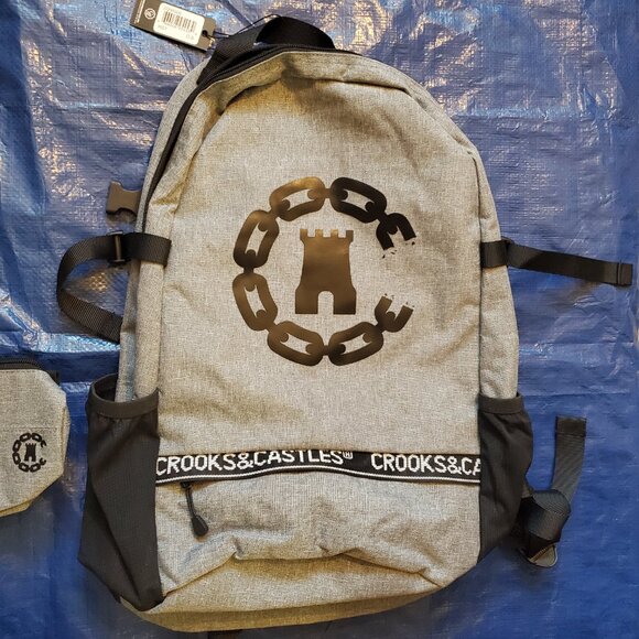 Crooks & Castles Gray Backpack and Small Bag - Picture 4 of 10